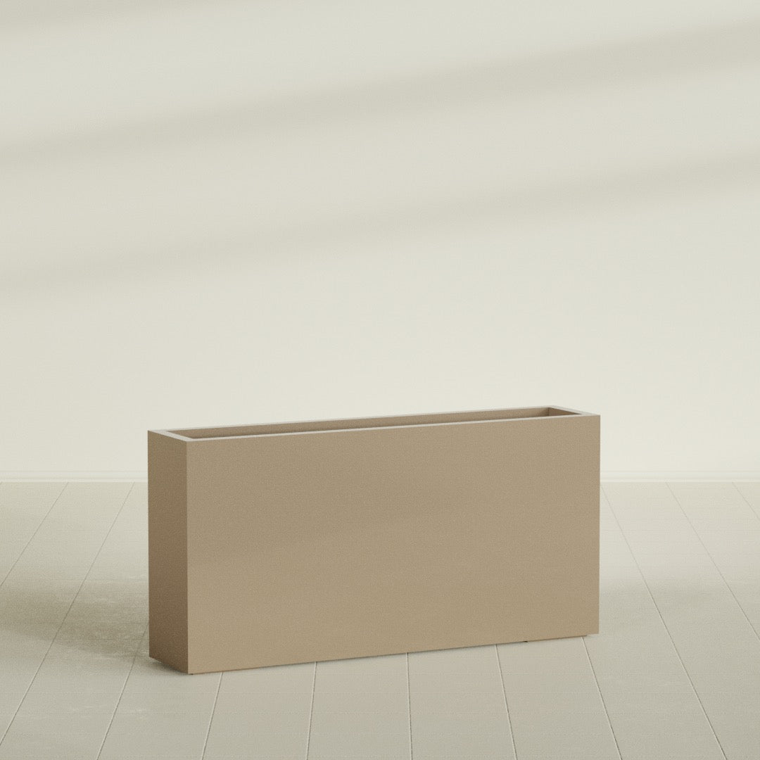 Milano Extra Large Narrow Rectangle Fiberglass Planter - 48 in x 10 in x 24 in - Metallic Gold - Metallic Gold,48 in x 10 in x 24 in