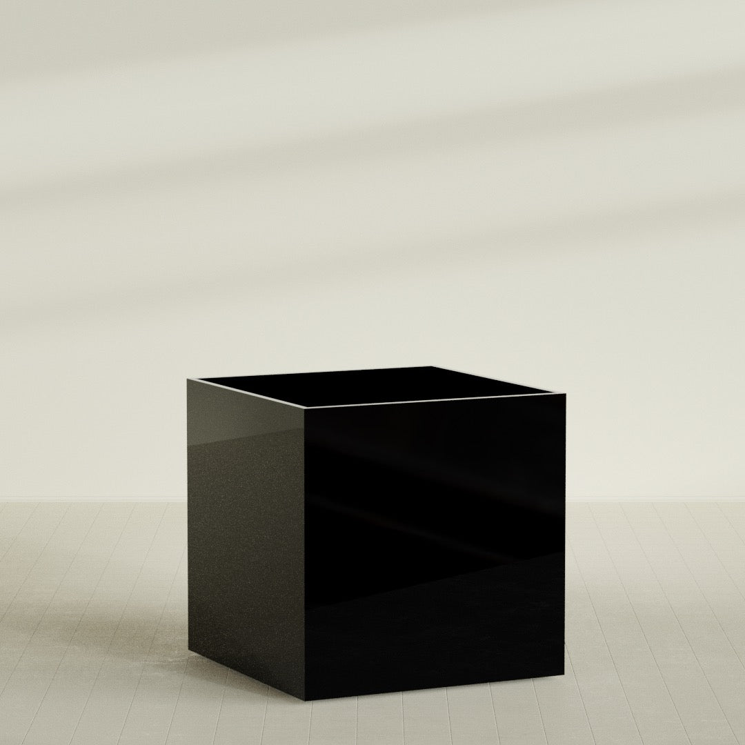 Montroy Extra Large Cube Square Fiberglass Planter - 60 in x 60 in x 60 in - Gloss Black - Gloss Black,60 in x 60 in x 60 in