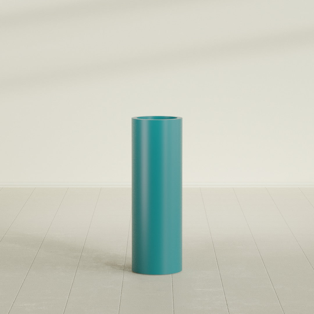 Corry Large Tall Cylinder Fiberglass Planter - 10 in x 10 in x 30 in - Satin Sea Foam - Satin Sea Foam,10 in x 10 in x 30 in