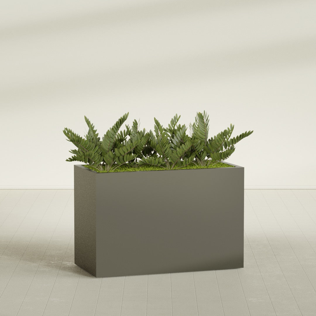 Brisbane Extra Large Long Rectangle Fiberglass Planter - 48 in x 24 in x 32 in - Matte Bronze - Matte Bronze,48 in x 24 in x 32 in