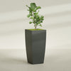 Toulan Extra Large Tall Tapered Square Fiberglass Planter - 28 in x 28 in x 60 in - Matte Charcoal - Matte Charcoal,28 in x 28 in x 60 in