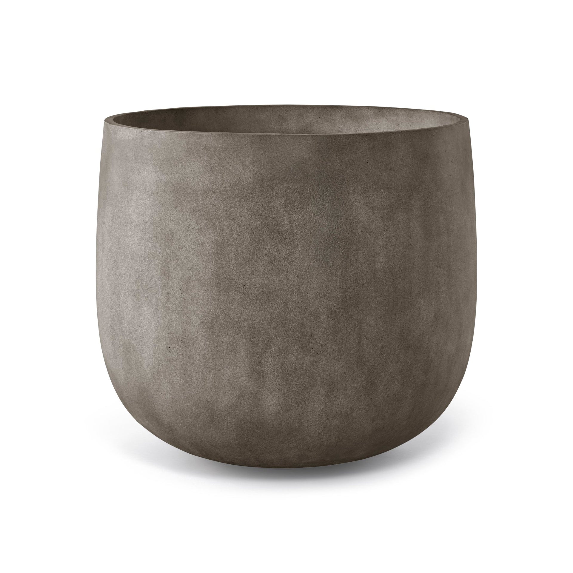Mondo Large Planter – River Stone Finish – Fiberglass Indoor/Outdoor and Weather-Resistant Round Planter (33" D x 30.8" H Exterior, 31.5" D x 30.8" H Interior) - River Stone,33 in x 33 in x 30.75 in