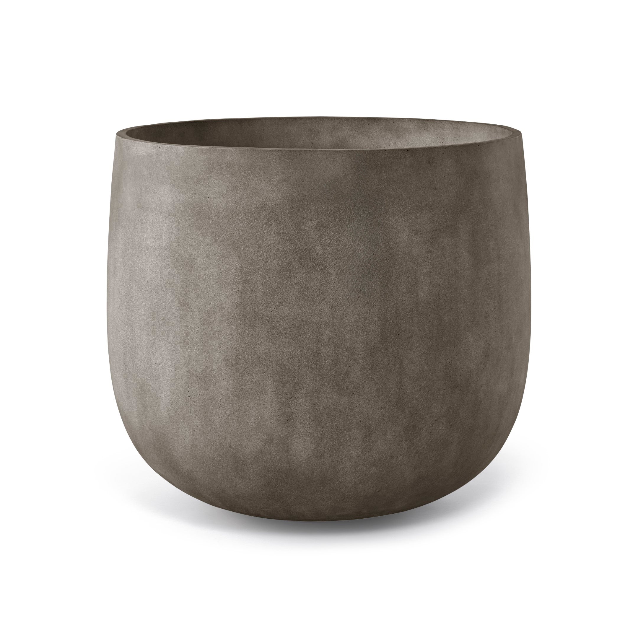 Mondo Large Planter – River Stone Finish – Fiberglass Indoor/Outdoor and Weather-Resistant Round Planter (19.8" D x 19" H Exterior, 18.5" D x 18.5" H Interior) - River Stone,19.7 in diam. x 19.1 in