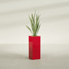 Delray Large Tall Rectangle Fiberglass Planter - 12 in x 12 in x 32 in - Gloss Red - Gloss Red,12 in x 12 in x 32 in