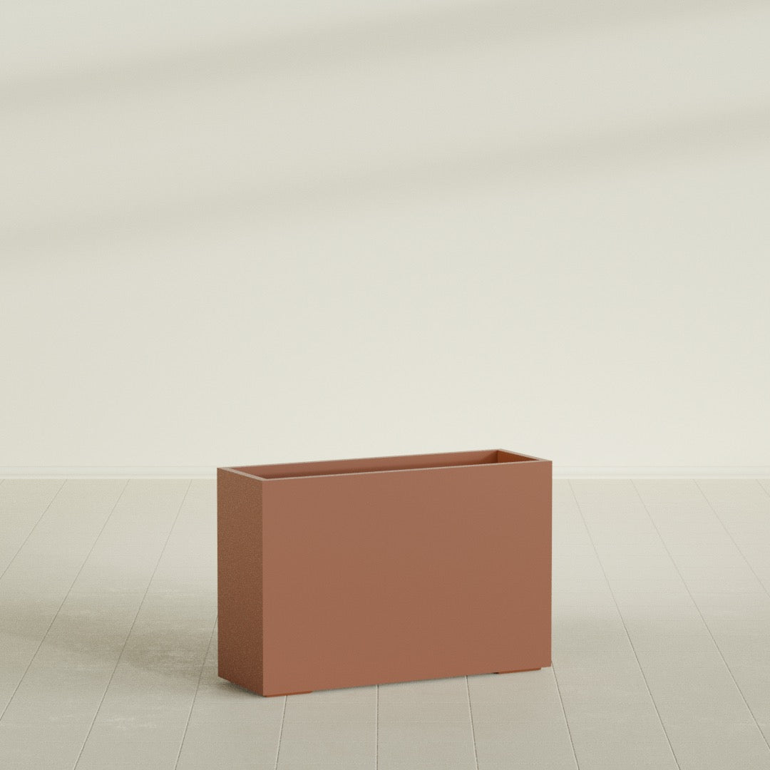 Potsdam Extra Large Long Rectangle Fiberglass Planter - 48 in x 16 in x 32 in - Matte Terracotta - Matte Terracotta,48 in x 16 in x 32 in