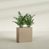 Milano Medium Narrow Rectangle Fiberglass Planter - 24 in x 10 in x 24 in - Metallic Gold - Metallic Gold,24 in x 10 in x 24 in