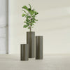 Corry Medium Tall Cylinder Fiberglass Planter - 10 in x 10 in x 20 in - Matte Bronze - Matte Bronze,10 in x 10 in x 20 in