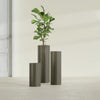 Corry Large Tall Cylinder Fiberglass Planter - 10 in x 10 in x 30 in - Matte Bronze - Matte Bronze,10 in x 10 in x 30 in