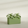 Miami Large Narrow Rectangle Fiberglass Planter - 36 in x 12 in x 18 in - Satin Green - Satin Green,36 in x 12 in x 18 in