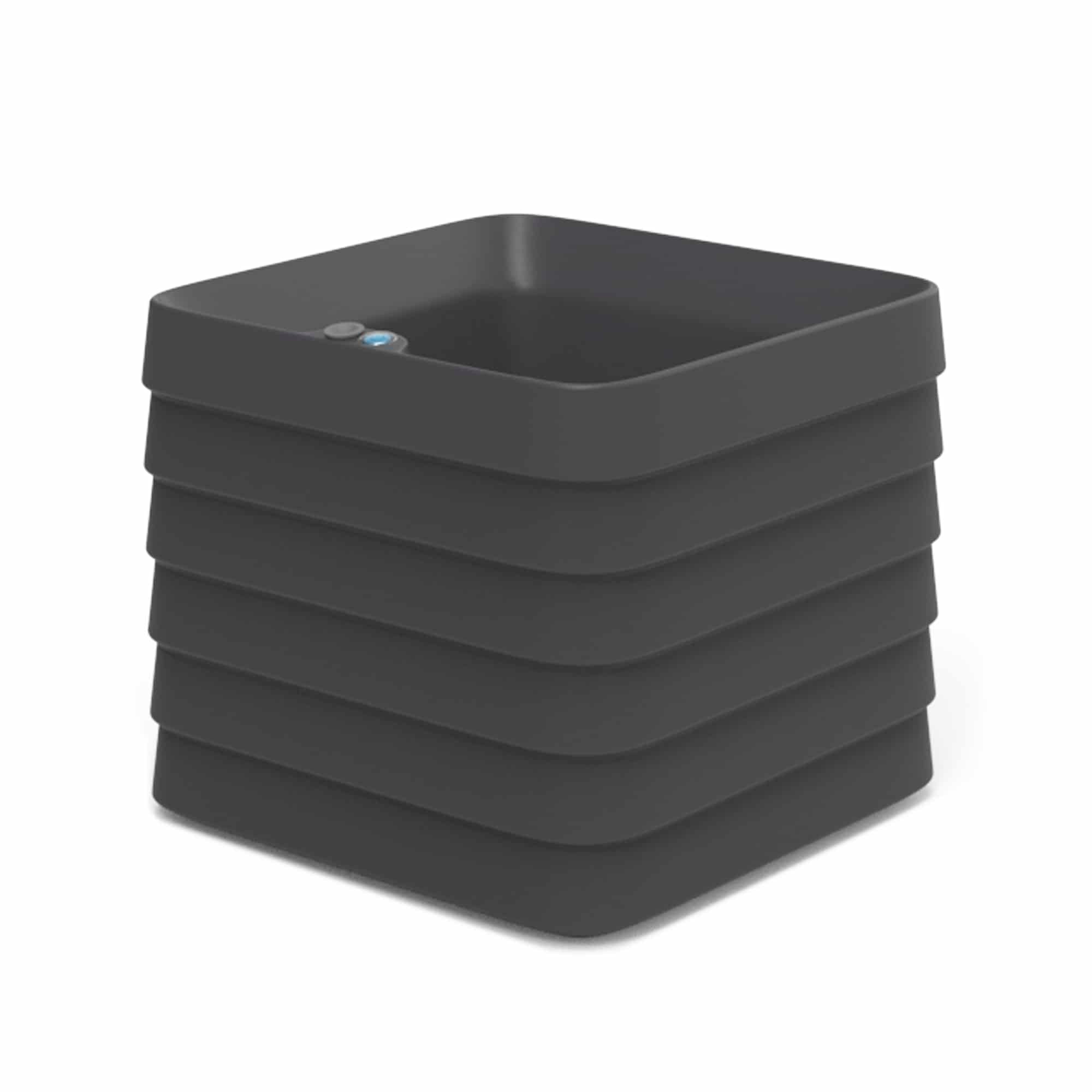 Slat Square with TruDrop™ Self-Watering - 22in x 22in x 19.6in - Caviar Black - Caviar Black,22in x 22in x 19.6in