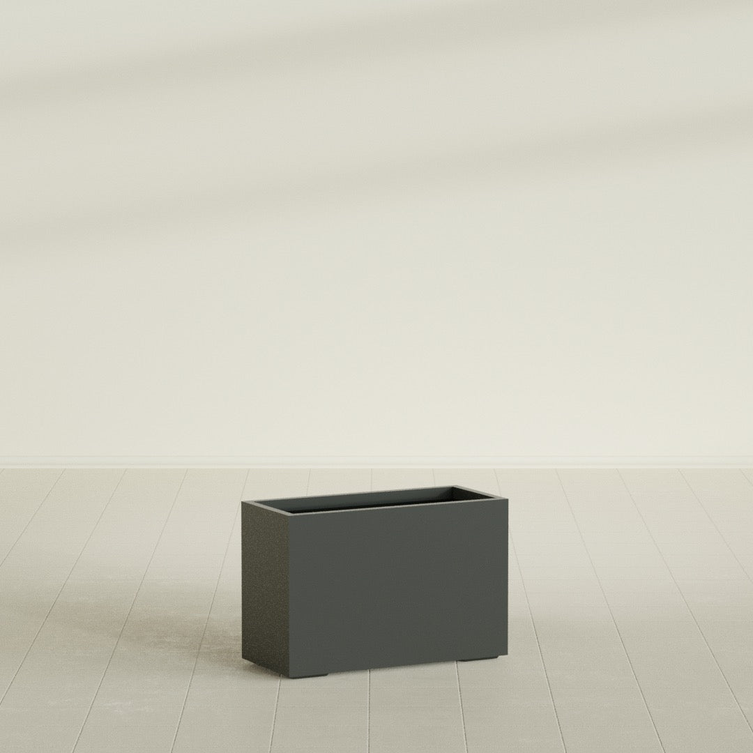 Tolga Large Rectangle Fiberglass Planter - 36 in x 16 in x 24 in - Matte Charcoal - Matte Charcoal,36 in x 16 in x 24 in