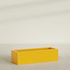 Reade Small Tabletop Rectangle Fiberglass Planter - 18 in x 6.5 in x 5 in - Gloss Saffron - Gloss Saffron,18.5 in x 6.5 in x 5 in