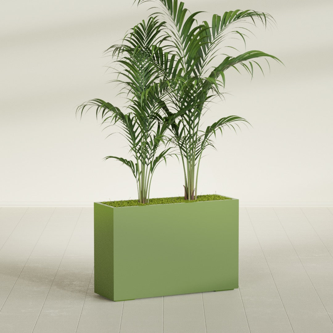 Potsdam Extra Large Long Rectangle Fiberglass Planter - 48 in x 16 in x 32 in - Satin Green - Satin Green,48 in x 16 in x 32 in
