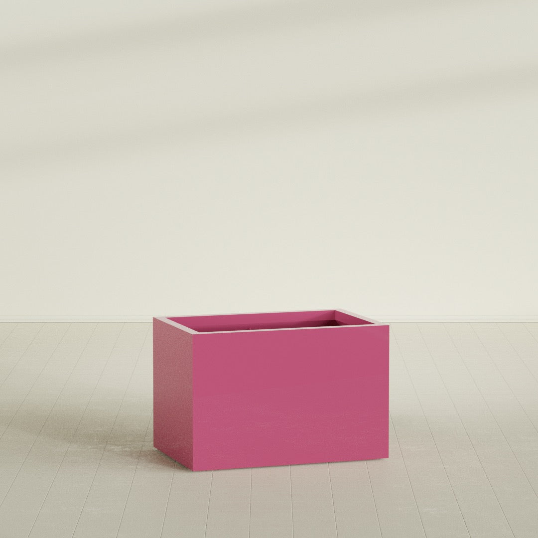 Granada Large Rectangle Fiberglass Planter - 36 in x 24 in x 24 in - Gloss Pink Violet - Gloss Pink Violet,36 in x 24 in x 24 in