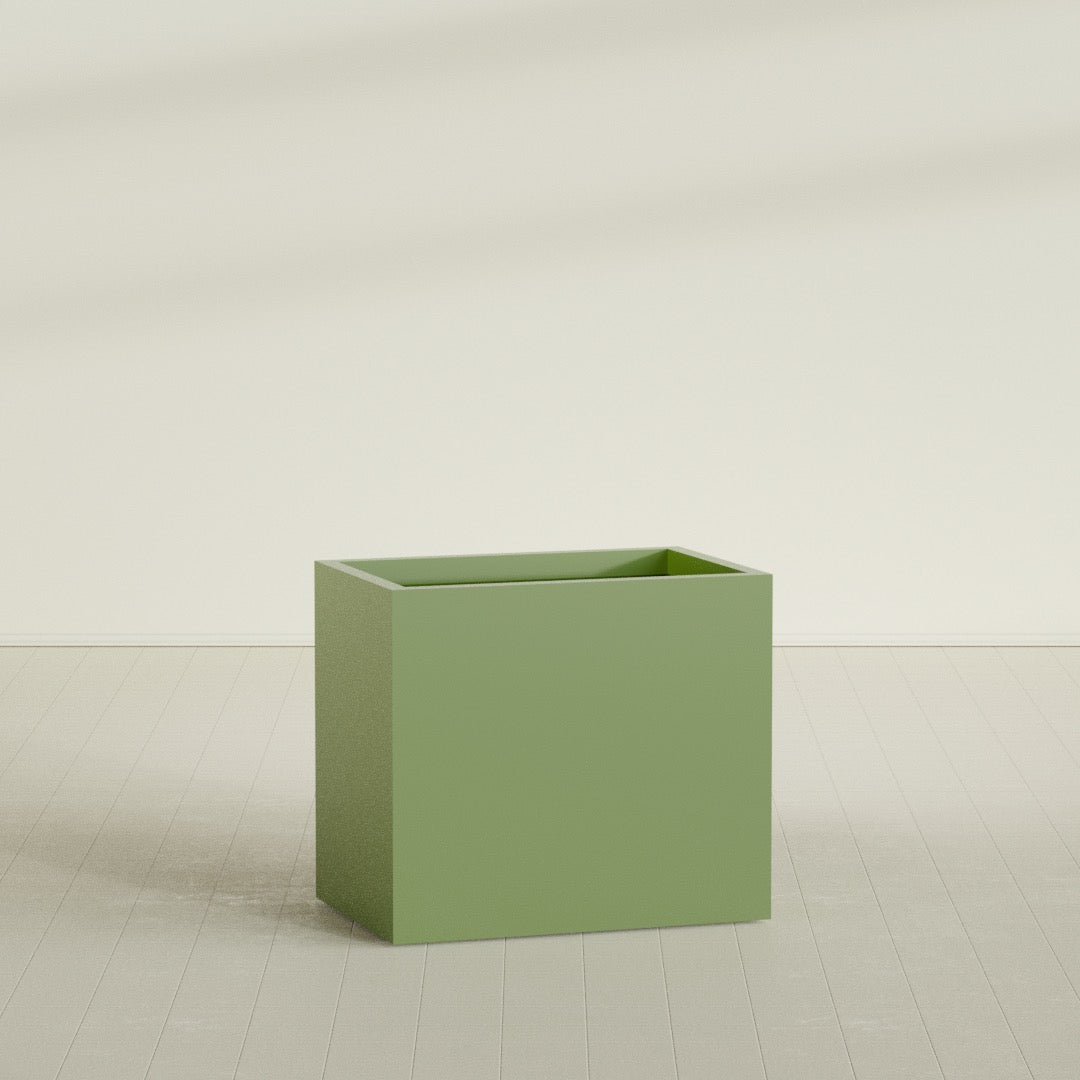 Brisbane Large Rectangle Fiberglass Planter - 36 in x 24 in x 32 in - Satin Green - Satin Green,36 in x 24 in x 32 in