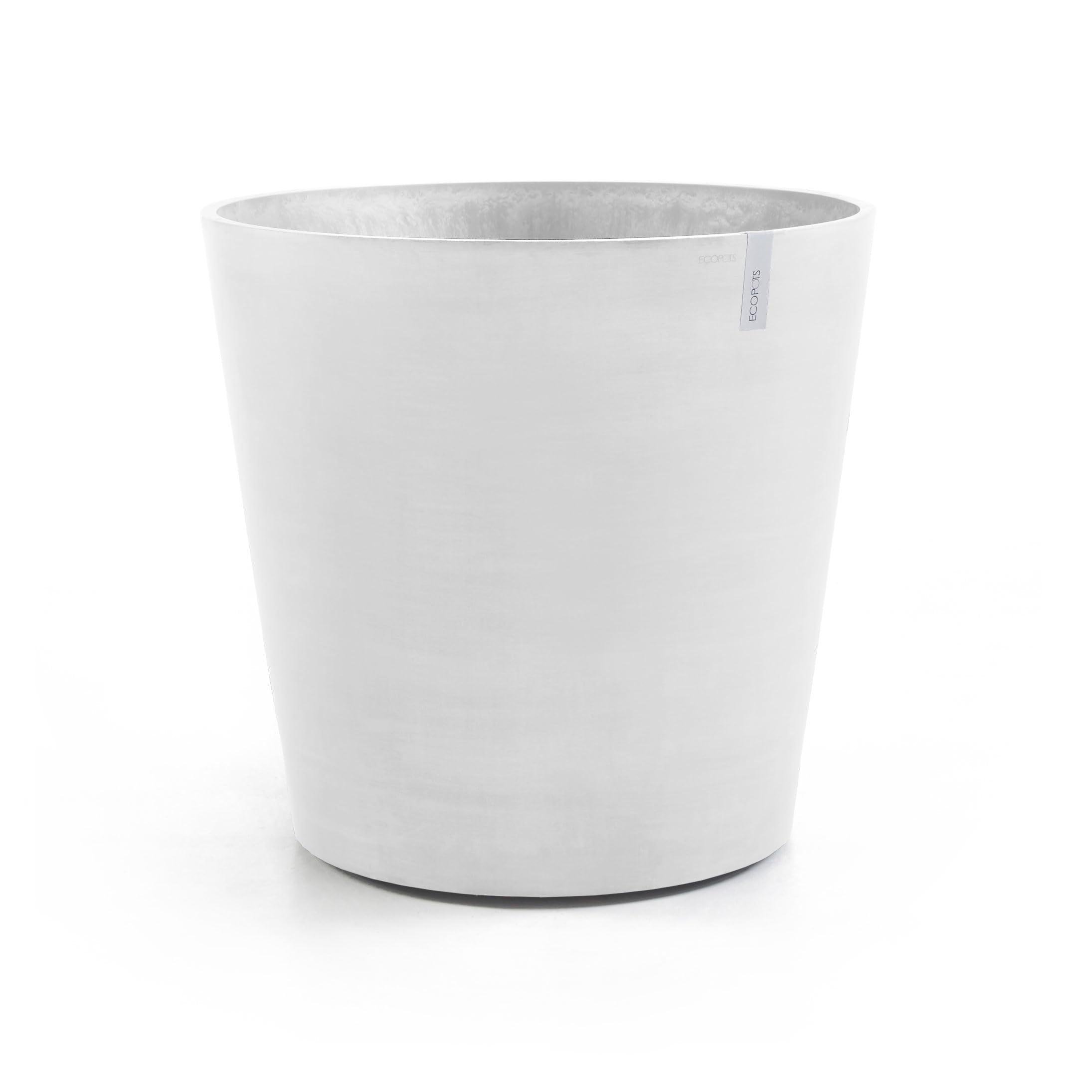Amsterdam Medium Round Planter with Wheels - 23.5 in x 23.5 in x 22 in - Pure White - Pure White,23.5 in x 23.5 in x 22 in