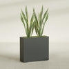 Perth Extra Large Long Rectangle Fiberglass Planter - 48 in x 16 in x 42 in - Matte Charcoal - Matte Charcoal,48 in x 16 in x 42 in
