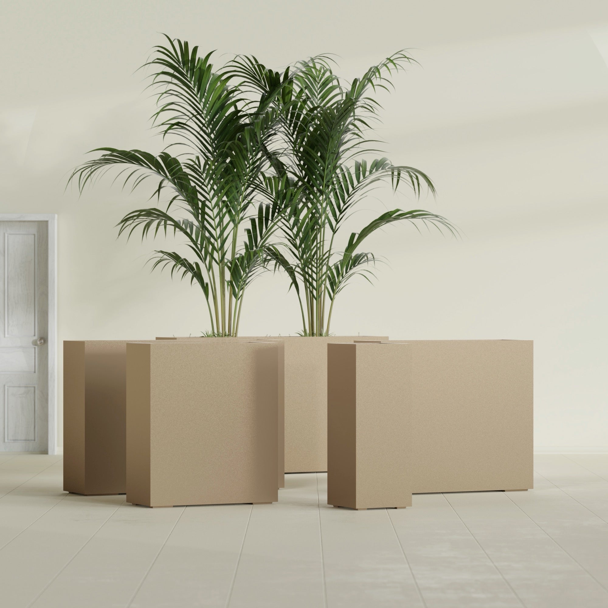 Perth Extra Large Long Rectangle Fiberglass Planter - 72 in x 16 in x 42 in - Metallic Gold - Metallic Gold,72 in x 16 in x 42 in