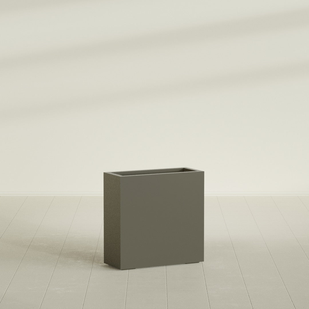 Milano Medium Narrow Rectangle Fiberglass Planter - 24 in x 10 in x 24 in - Matte Bronze - Matte Bronze,24 in x 10 in x 24 in