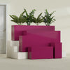 Hollywood Large Narrow Rectangle Fiberglass Planter - 36 in x 12 in x 24 in - Gloss Eggplant - Gloss Eggplant,36 in x 12 in x 24 in