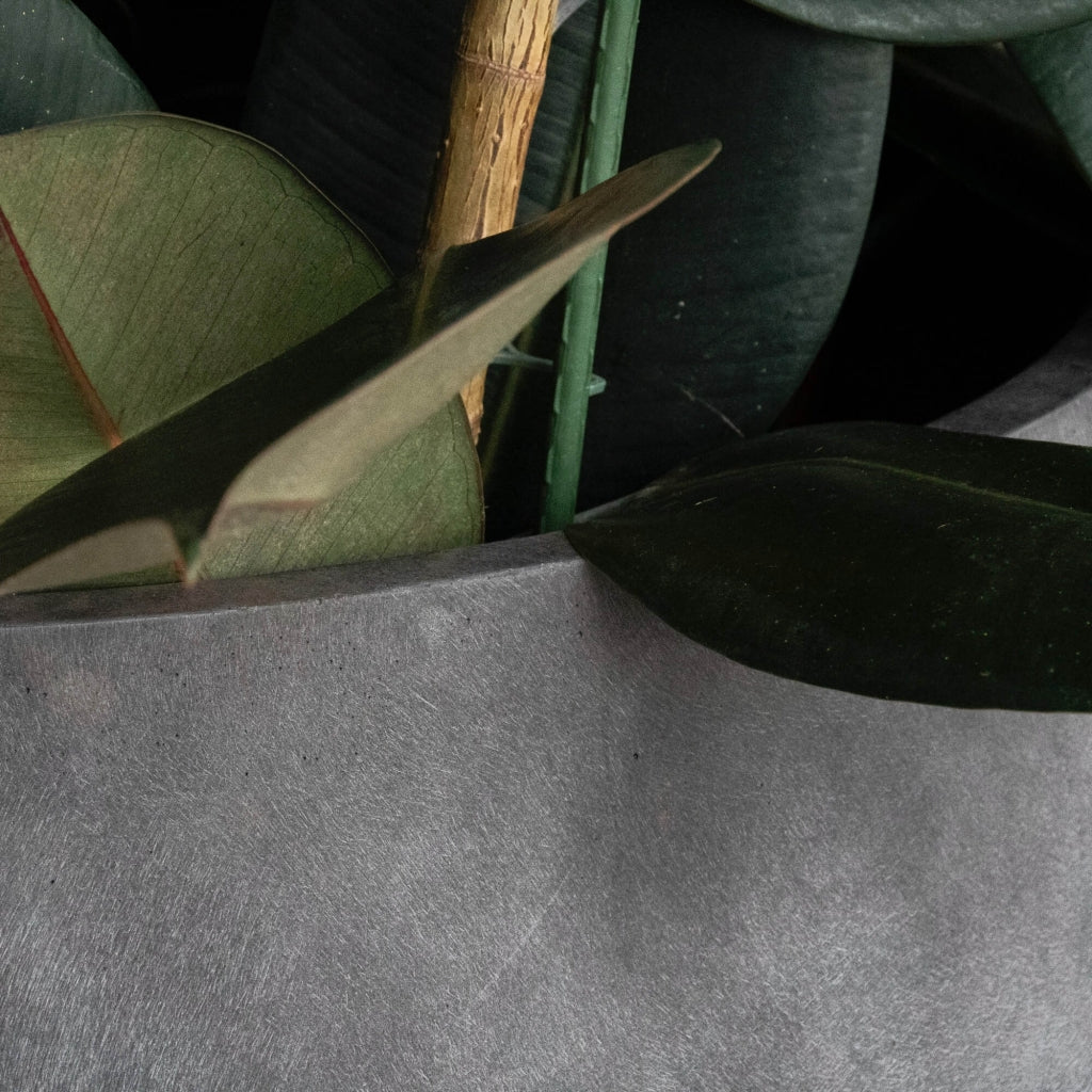 Lofto Tall Planter – Brown Stone Finish – Fiberglass Indoor/Outdoor and Weather-Resistant Large Planter (14.5" D x 30.5" H Exterior, 13.4" D x 30.3" H Interior) - Brown Stone,14.5 in x 14.5 in x 30.5 in - Brown Stone,14.6 in diam. x 30.5 in - Brown S - Brown Stone,14.6 in diam. x 30.5 in