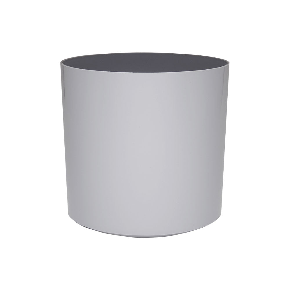 Cylinder Small Round Plastic Planter - 9 in x 9 in x 7 in - Light Grey - Light Grey,9 in x 9 in x 7 in