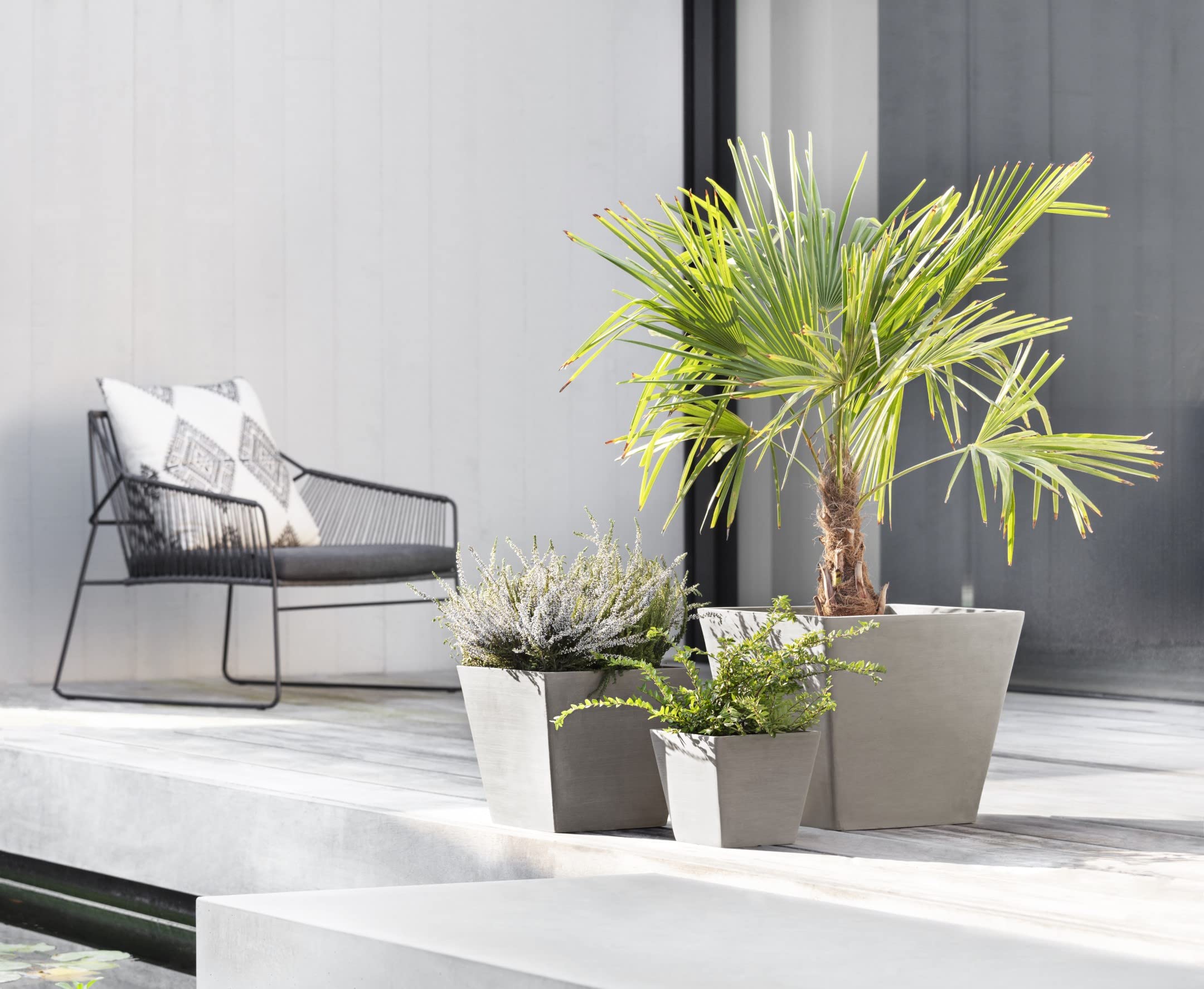 Rotterdam Small Square Planter - 11.75 in x 11.75 in x 10.25 in - Taupe - Taupe,11.75 in x 11.75 in x 10.25 in,Planter Only