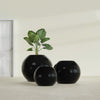 Globe Large Sphere Fiberglass Planter - 30 in x 30 in x 24 in - Gloss Black - Gloss Black,30 in x 30 in x 24 in