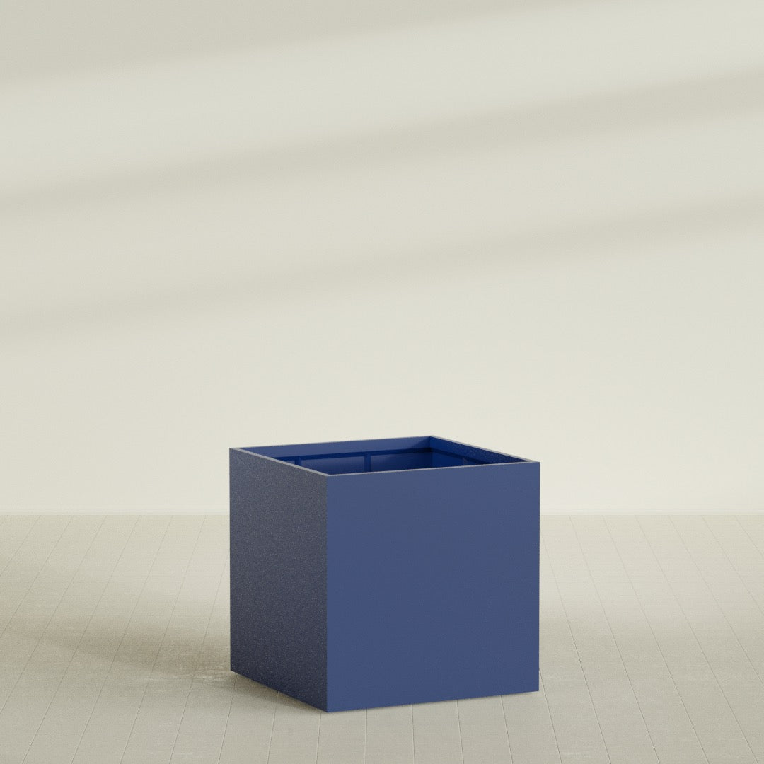Montroy Extra Large Cube Square Fiberglass Planter - 48 in x 48 in x 48 in - Matte Cobalt Blue - Matte Cobalt Blue,48 in x 48 in x 48 in