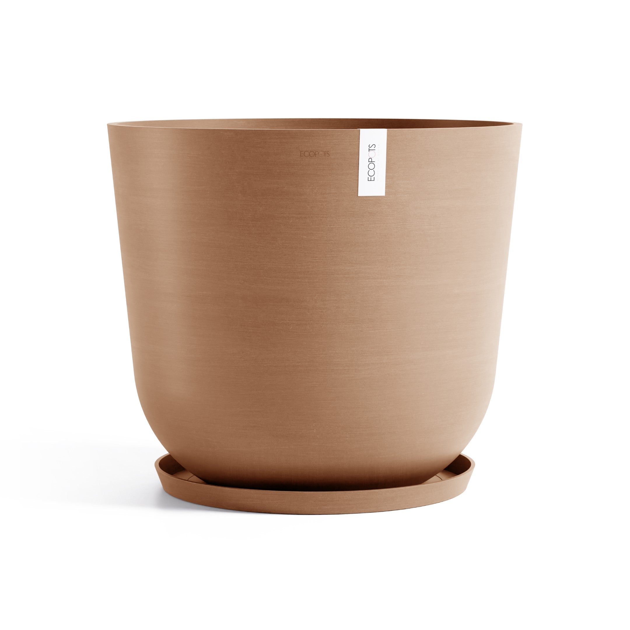 Oslo Medium Round Planter - 25.5 in x 25.5 in x 22.3 in - Planter + Saucer -  Terracotta - Terracotta,25.5 in x 25.5 in x 22.25 in,Planter + Saucer