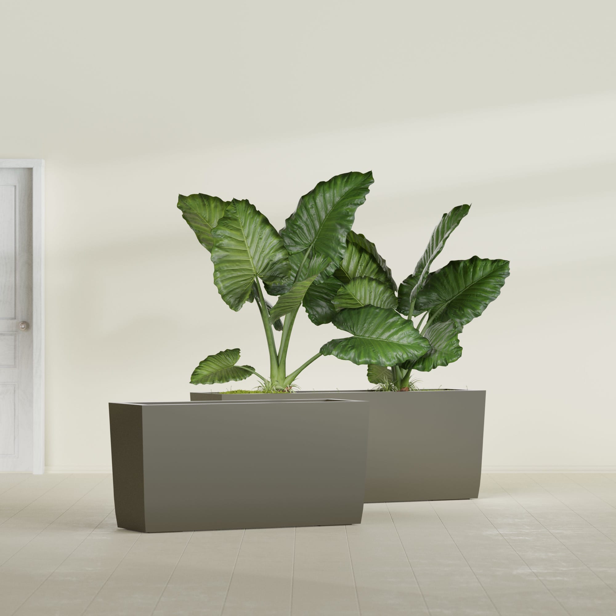 Panama Large Long Rectangle Fiberglass Planter - 36 in x 12 in x 18 in - Matte Bronze - Matte Bronze,36 in x 12 in x 18 in