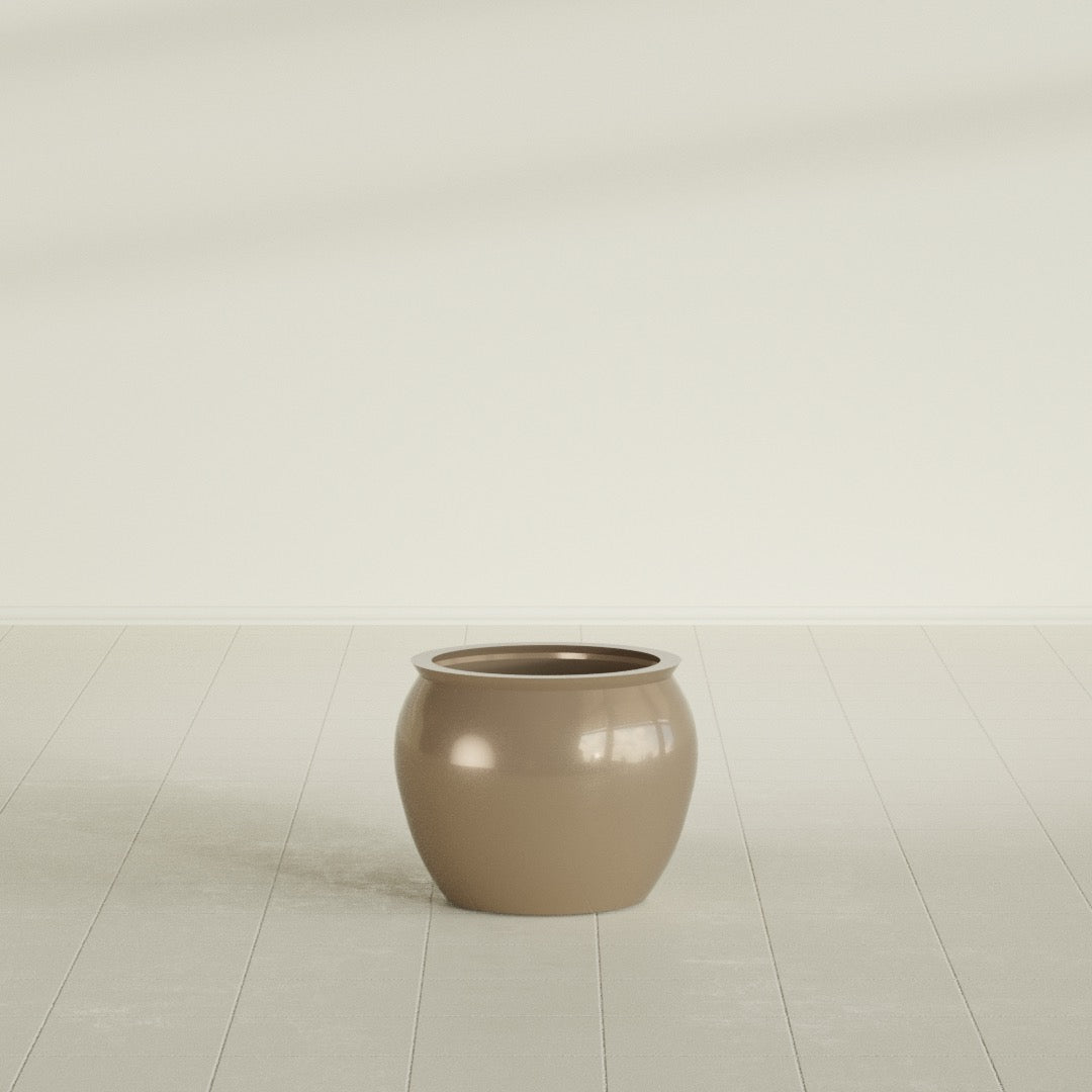 Fishbowl Small Round Fiberglass Planter - 16 in x 16 in x 14 in - Metallic Gold - Metallic Gold,16 in x 16 in x 14 in