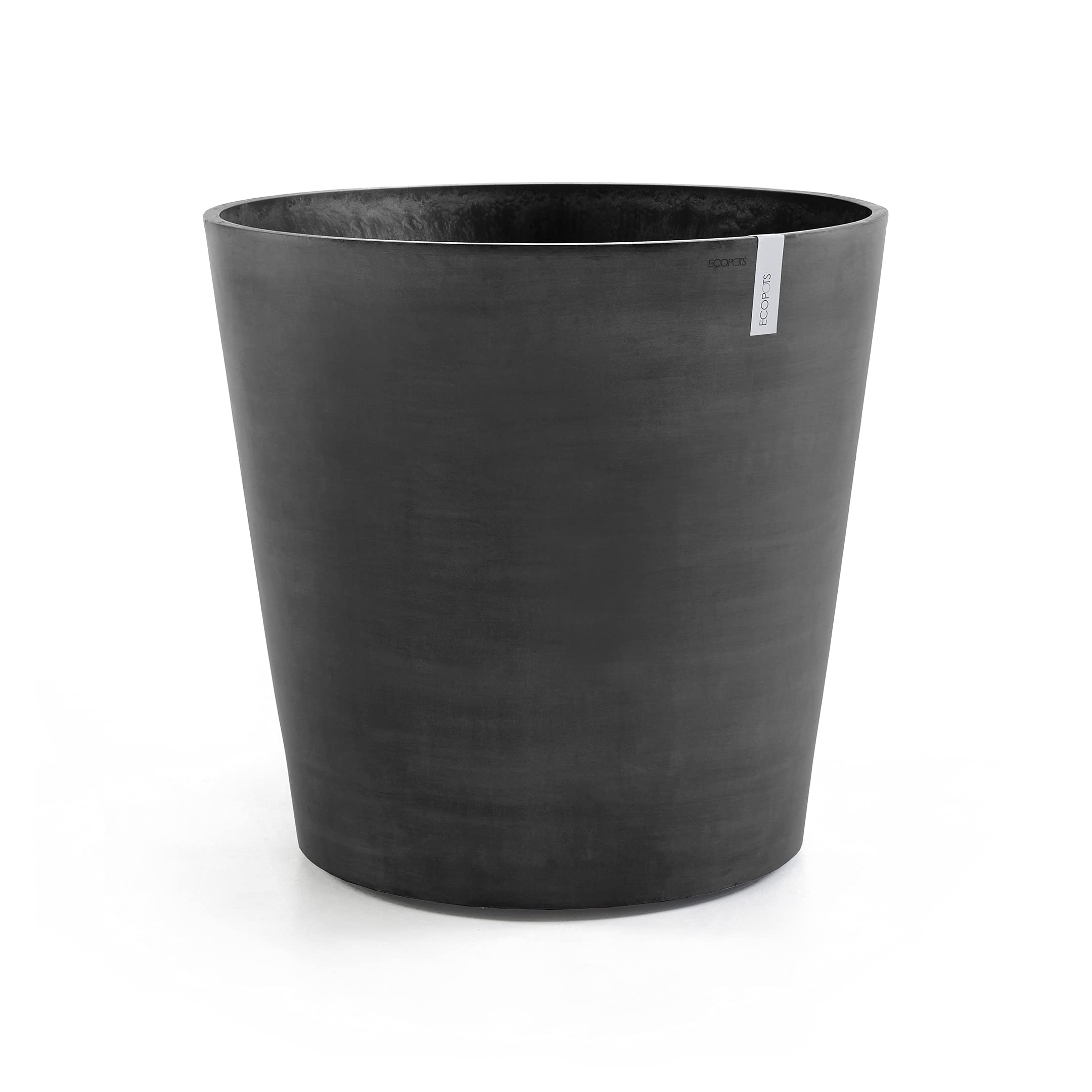 Amsterdam Medium Round Planter with Wheels - 23.5 in x 23.5 in x 22 in - Dark Grey - Dark Grey,23.5 in x 23.5 in x 22 in