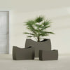 Seoul Extra Large Curved Abstract Fiberglass Planter - 48 in x 20 in x 36 in - Matte Bronze - Matte Bronze,48 in x 20 in x 36 in