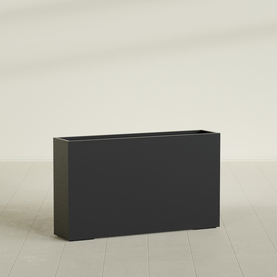 Perth Extra Large Long Rectangle Fiberglass Planter - 72 in x 16 in x 42 in - Matte Black - Matte Black,72 in x 16 in x 42 in
