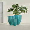 Alicante Medium Round Fiberglass Planter - 26 in x 26 in x 32 in - Satin Sea Foam - Satin Sea Foam,26 in x 26 in x 32 in
