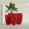 Brannan Large Round Fiberglass Planter - 30 in x 30 in x 41 in - Gloss Red - Gloss Red,30 in x 30 in x 41 in