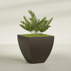 Lima Large Tapered Square Fiberglass Planter - 30 in x 30 in x 30 in - Matte Brown - Matte Brown,30 in x 30 in x 30 in