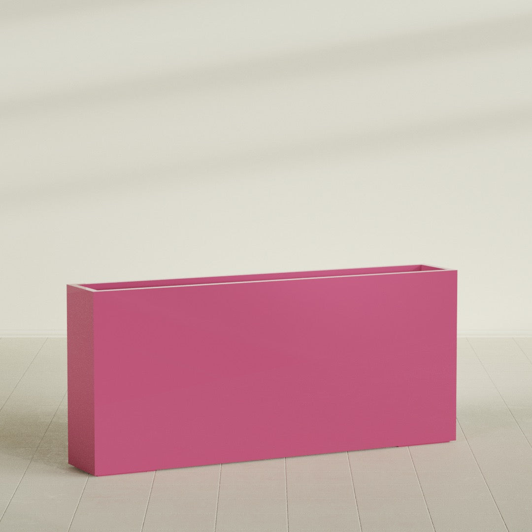Delray Extra Large Long Rectangle Fiberglass Planter - 72 in x 12 in x 32 in - Gloss Pink Violet - Gloss Pink Violet,72 in x 12 in x 32 in