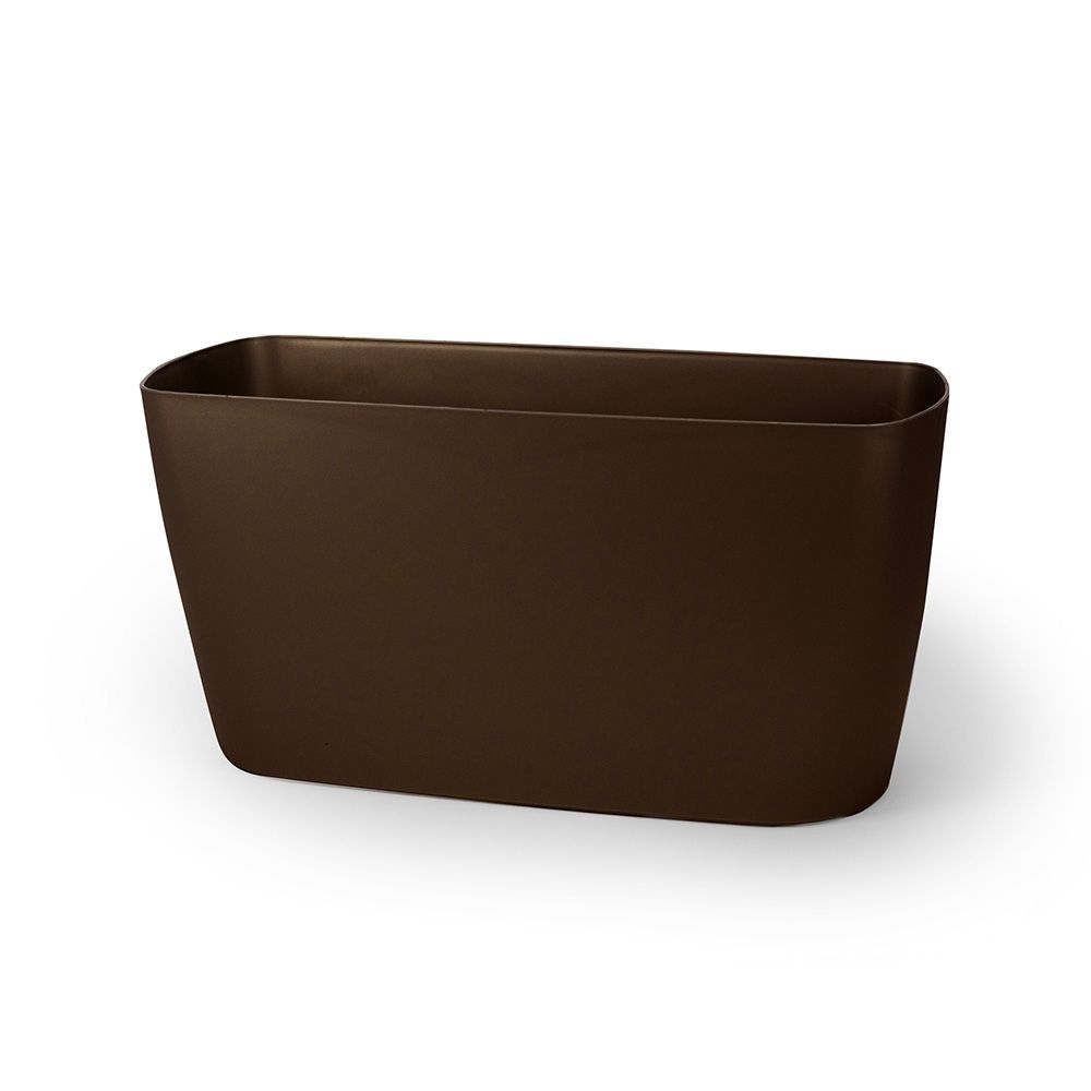 Stockton Medium Tapered Rectangle Plastic Planter - 29 in x 11.5 in x 15 in - Espresso Metallic - Espresso Metallic,29 in x 11.5 in x 15 in