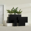 Potsdam Extra Large Long Rectangle Fiberglass Planter - 48 in x 16 in x 32 in - Gloss Black - Gloss Black,48 in x 16 in x 32 in