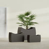 Seoul Extra Large Curved Abstract Fiberglass Planter - 48 in x 20 in x 36 in - Matte Brown - Matte Brown,48 in x 20 in x 36 in