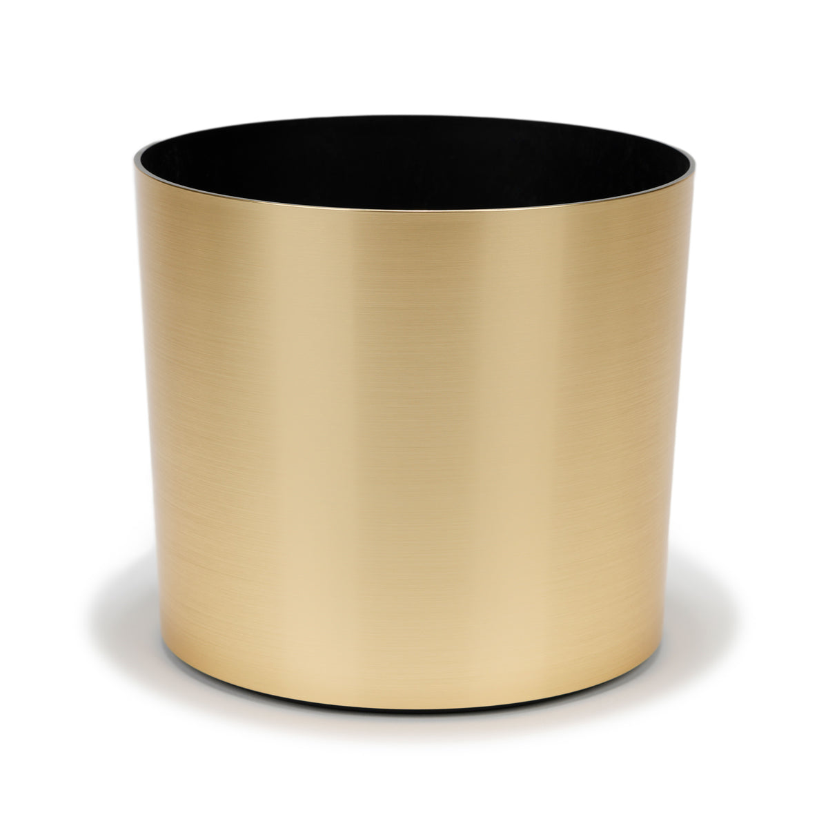 Hand-Foiled Floor Cylinder - 14.5in diam. x 14in - Brushed Brass - Brushed Brass,14.5 in x 14.5 in x 14 in