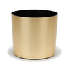 Small Round Metallic Plastic Planter - 16 in x 16 in x 16 in - Brushed Brass - Brushed Brass,16 in x 16 in x 16 in