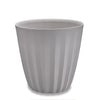 Pleat Ribbed Small Round Plastic Planter - 19 in x 19 in x 19 in - Ash - Ash,19 in x 19 in x 19 in
