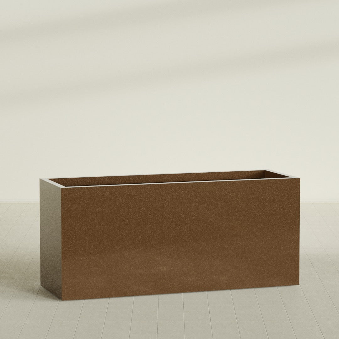 Brisbane Extra Large Long Rectangle Fiberglass Planter - 72 in x 24 in x 32 in - Metallic Bronze - Metallic Bronze,72 in x 24 in x 32 in