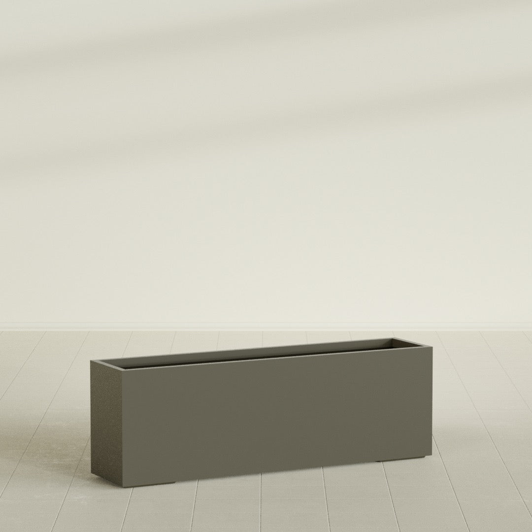 Tolga Extra Large Long Rectangle Fiberglass Planter - 72 in x 16 in x 24 in - Matte Bronze - Matte Bronze,72 in x 16 in x 24 in
