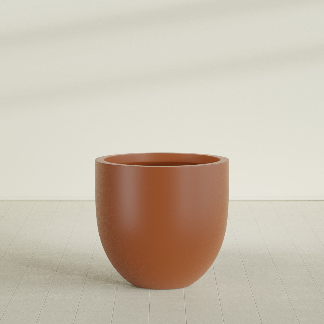 Alzira Large Round Fiberglass Planter - 36 in x 36 in x 34 in - Matte Terracotta - Matte Terracotta,36 in x 36 in x 34 in