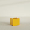 Montroy Medium Cube Square Fiberglass Planter - 24 in x 24 in x 24 in - Gloss Saffron - Gloss Saffron,24 in x 24 in x 24 in
