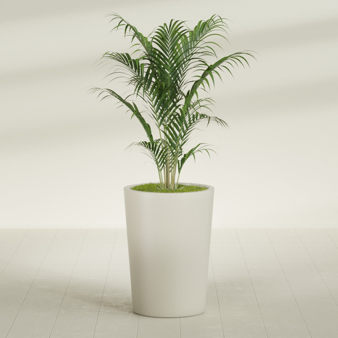 Tegel Large Round Fiberglass Planter - 22 in x 22 in x 30 in - Satin Beige - Satin Beige,22 in x 22 in x 30 in